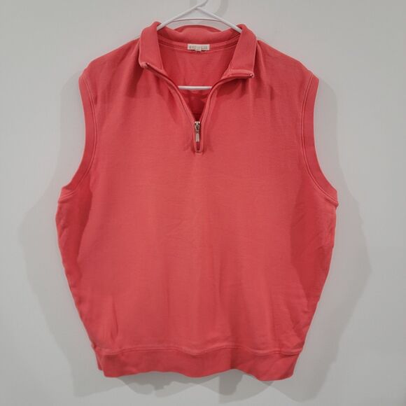 Peter Millar Mens Sweater Vest Size XL Coral Pink Golf Course Academia - Picture 1 of 6